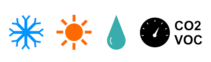 Freddo, caldo, umidità e CO2/VOC