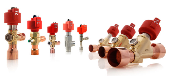 Some models of Carel's wide electronic expansion valves range.